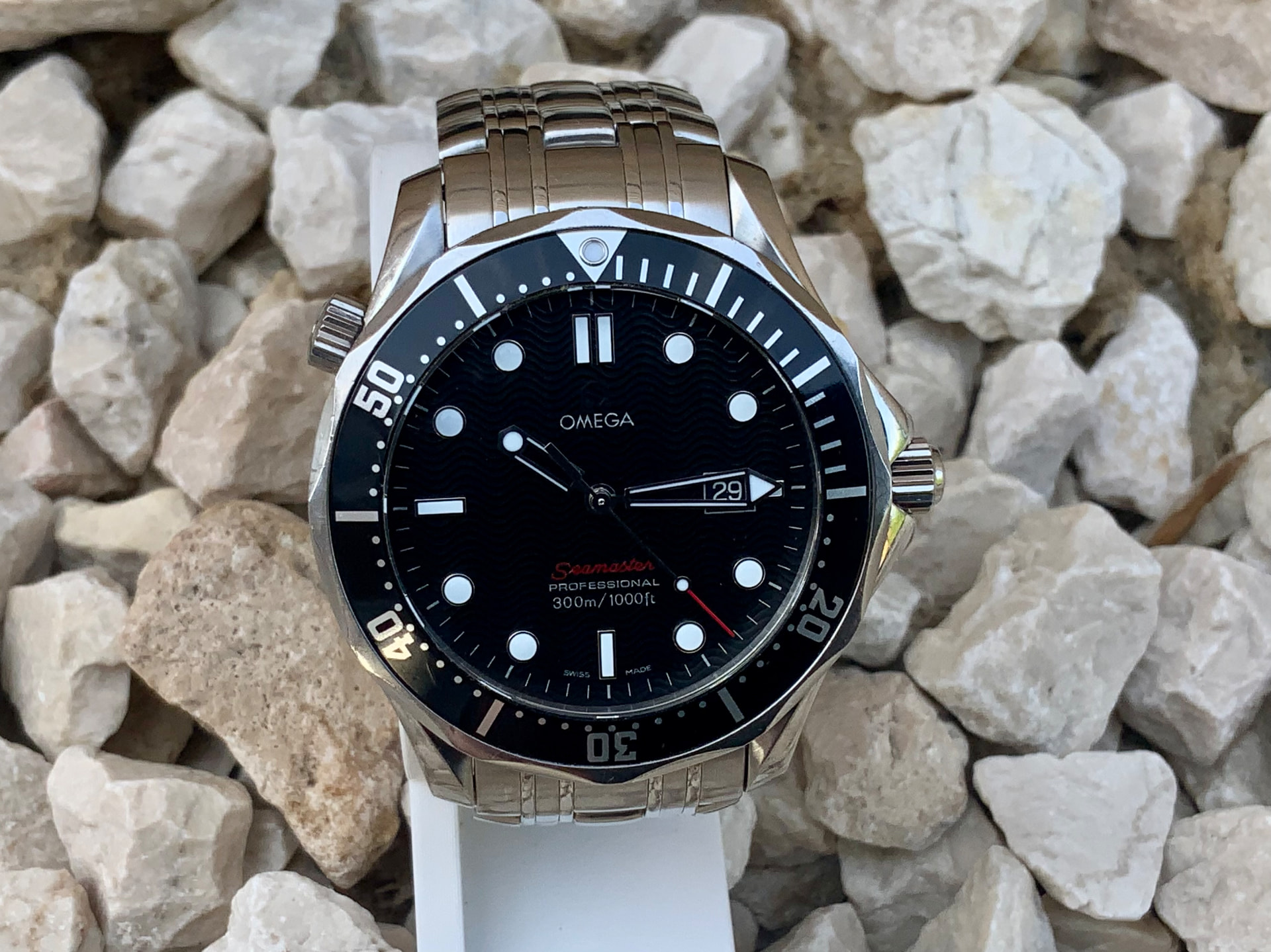 Omega Seamaster Professional 300M automatic with black dial on steel bracelet